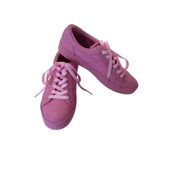 Y2K GUESS VINTAGE Hot pink athletic sneakers Barbiecore lace up chunky - Picture 1 of 10